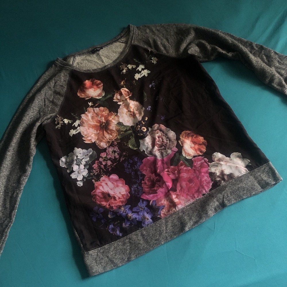 Floral sweater.